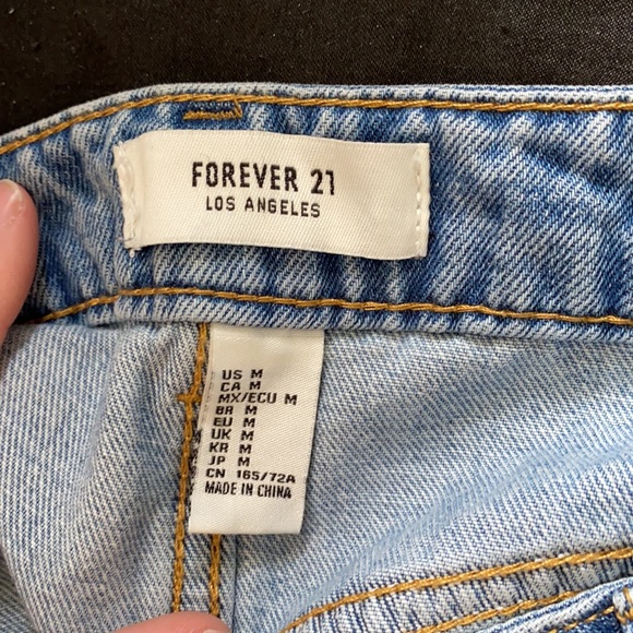 F21 Denim Distressed Skirt - Picture 3 of 3